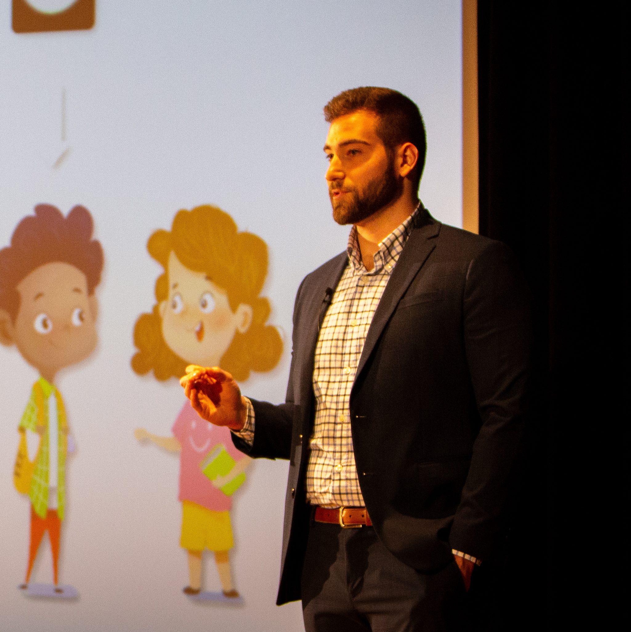 The Fourth Annual Three Minute Thesis Competition, hosted by the Graduate School and Blackstone LaunchPad. The presentations took place in the Screeen Room at CFA in March 2020. Presenter: Ben Rein

Photographer: Meredith Forrest Kulwicki